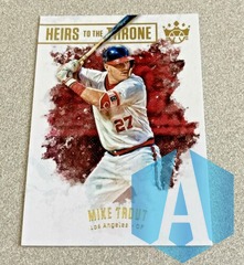2019 Panini Diamond Kings Heirs To the Throne #HTT-6 Mickey Mantle Mike Trout